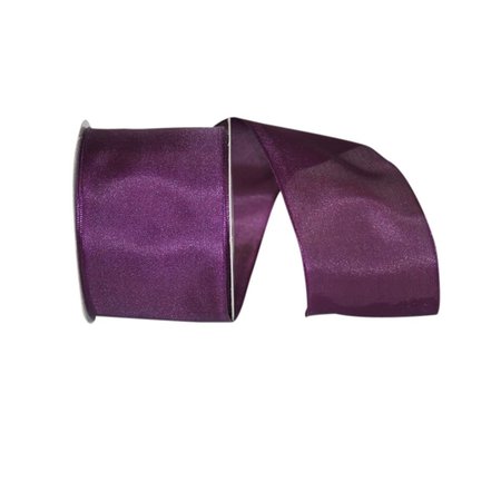 RELIANT RIBBON 1.5 in. 25 Yards Rhapsody Taffeta Wired Edge Ribbon, Plum 25631W-910-09J